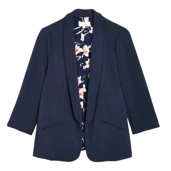 Skies Are Blue Jackets & Blazers - Skies are Blue Hannah Modal Scuba Blazer EUC | Medium | 3/4 Sleeve Navy Blue